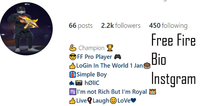 Free Fire Bio Instgram