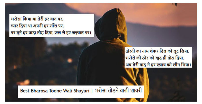 80+ Best Bharosa Todne Wali Shayari | भरोसा तोड़ने वाली शायरी